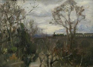 Trees and Hanwell Viaduct Artwork by Henry Scott Tuke