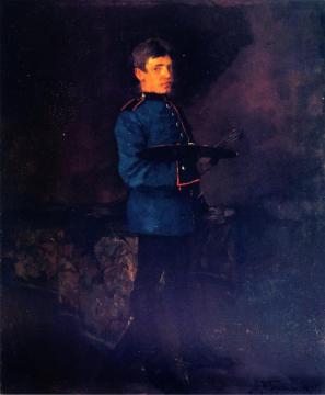 Self-portrait As A Dragoon With Pallet Artwork by Wilhelm Trübner