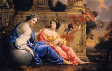 The Muses Urania And Calliope Artwork by Simon Vouet