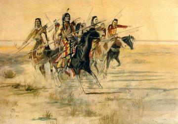 Indian Hunt Artwork by Charles Marion Russell