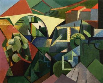 The Yellow Bridge At Ceret Artwork by Auguste Herbin