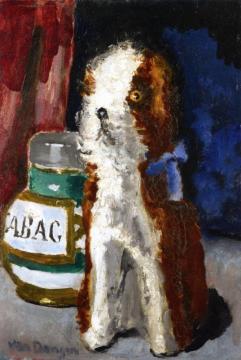 Dog In A Blue Ribbon And Pot Of Tobacco Artwork by Kees Van Dongen