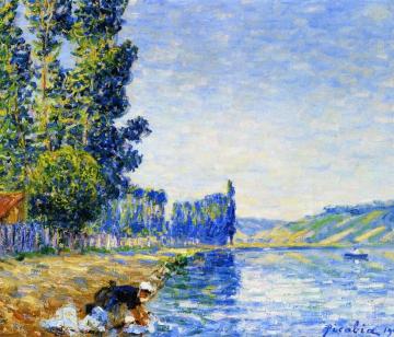 Laundress on the Banks of the Yonne, Morning Artwork by Francis Picabia