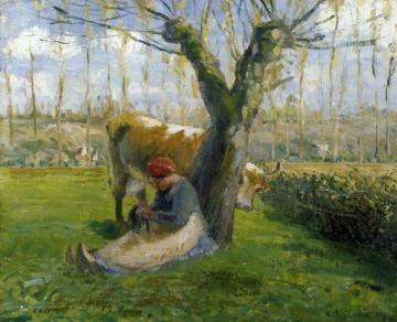 The Cowherd Artwork by Camille Pissarro