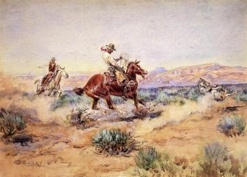 Roping a Wolf Artwork by Charles Marion Russell