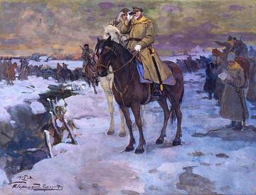 Grand Duke Nicholas At The Front Line Artwork by Ivan Goryushkin-Sorokopudov