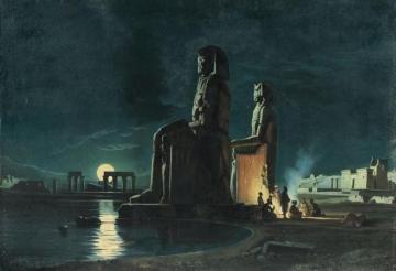 The Memnons In The Theban Plain By Moonlight Artwork by Carl Friedrich Heinrich Werner