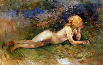 The Reclining Shepherdess Artwork by Berthe Morisot