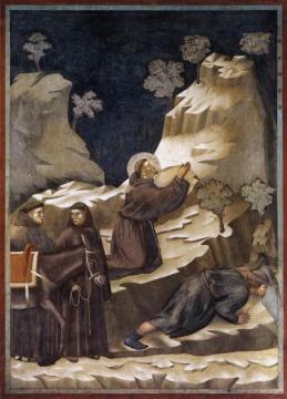 Legend Of St Francis: 14. Miracle Of The Spring (upper Church, San Francesco, Assisi) Artwork by Giotto di Bondone