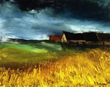 Houses By The Fields Artwork by Maurice De Vlaminck