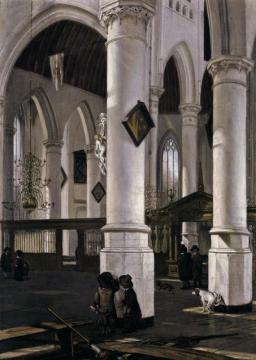 Interior Of The Oude Kerk, Delft Artwork by Emanuel de Witte