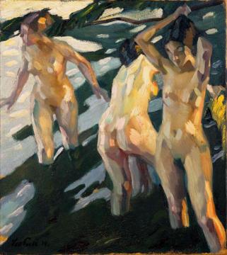 Bathers Artwork by Leo Putz