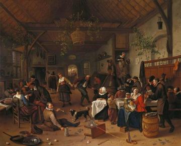 Merrymaking In A Tavern With A Couple Dancing Artwork by Jan Steen