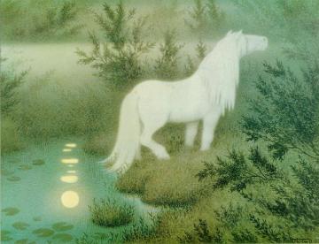 Normal Noekken Som Hvit Hest Artwork by Theodor Kittelsen