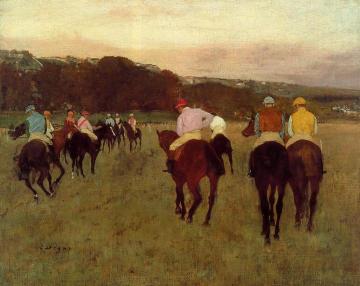 Racehorses at Longchamp Artwork by Edgar Degas