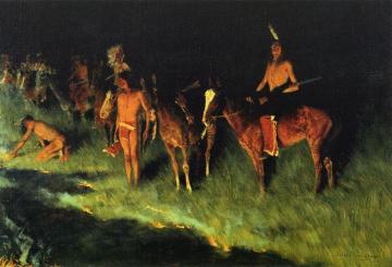 The Grass Fire Artwork by Frederic Remington
