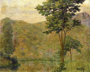 Green Landscape Artwork by Auguste Herbin