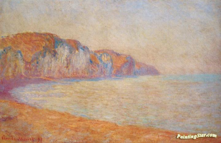 Cliff at Pourville in the Morning Artwork by Claude Oscar Monet