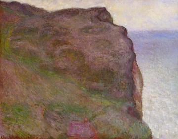 Cliff at Petit Ailly in Grey Weather Artwork by Claude Oscar Monet