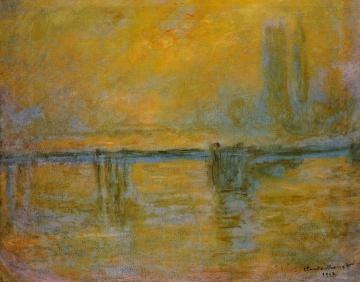 Charing Cross Bridge, Fog Artwork by Claude Oscar Monet
