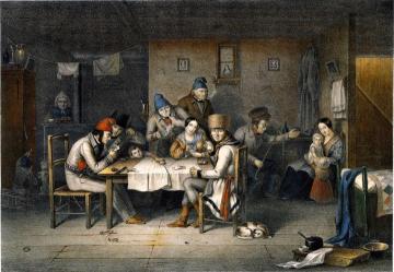 French Canadian Habitans Playing Cards Artwork by Cornelius Krieghoff