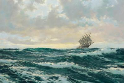 The Breaking Waves Artwork by Montague Dawson