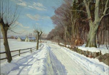 A Village In Winter Artwork by Harald Julius Niels Pryn