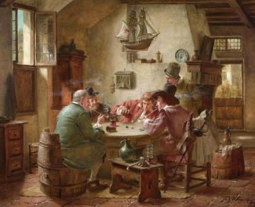 Playing Dice Artwork by Fritz Wagner