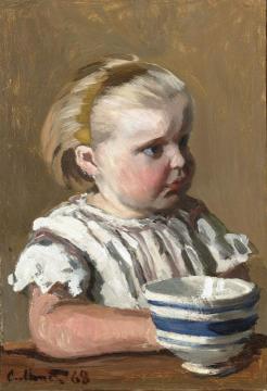 L'enfant A La Tasse, Portrait De Jean Monet Artwork by Claude Oscar Monet
