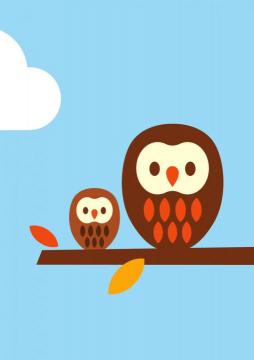 2 OWLS Artwork by Dicky Bird