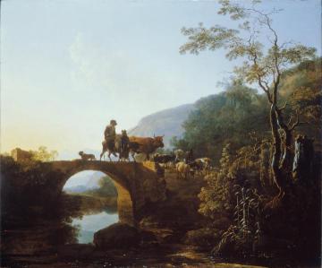 Bridge In An Italian Landscape Artwork by Pynacker Adam