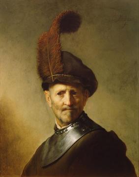 Dutch An Old Man In Military Costume Artwork by Rembrandt van Rijn