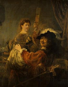 Rembrandt And Saskia In The Scene Of The Prodigal Son Artwork by Rembrandt van Rijn