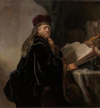 A Scholar Seated At A Desk Artwork by Rembrandt van Rijn