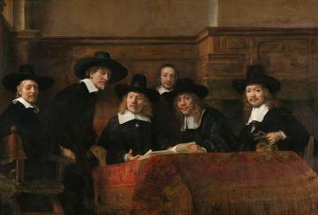 De Staalmeesters Het College Van Staalmeesters (waardijns) Van Het Amsterdamse Lakenbereidersgilde Artwork by Rembrandt van Rijn