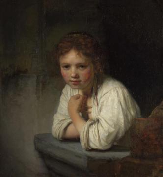 Young Girl At A Window Artwork by Rembrandt van Rijn