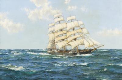Blue Skies, The Shun Lee, 1866 Artwork by Montague Dawson