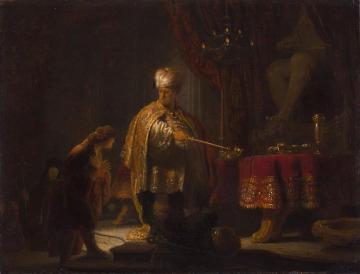 Daniel And Cyrus Before The Idol Bel Artwork by Rembrandt van Rijn
