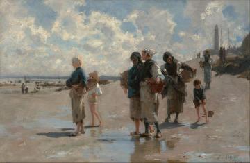 Fishing For Oysters At Cancale Artwork by John Singer Sargent