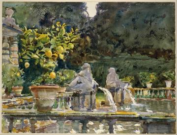 Villa Di Marlia, Lucca A Fountain Artwork by John Singer Sargent