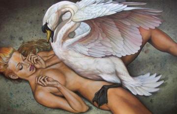 Leda And The Swan Artwork by Fran Recacha