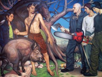 Pan and the defense of the last tree Artwork by Fran Recacha