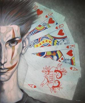 Royal Flush over grey Artwork by Fran Recacha