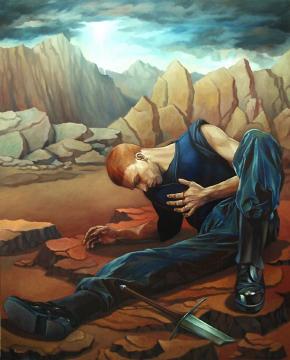 The sword falls to pieces! Artwork by Fran Recacha