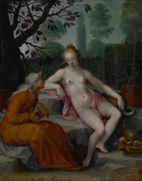 Vertumnus and Pomona Artwork by Abraham Bloemaert