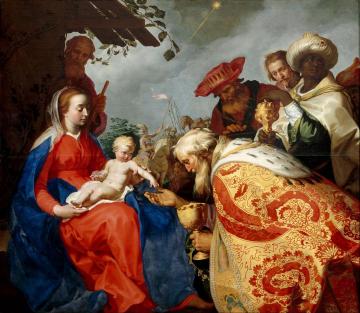 The adoration of the Magi Artwork by Abraham Bloemaert