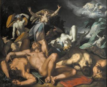 Apollo and Diana Punishing Niobe by Killing her Children Artwork by Abraham Bloemaert