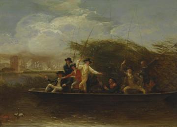 Gentlemen Fishing Artwork by Benjamin West
