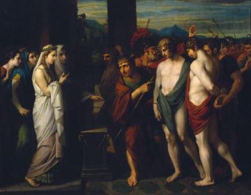 Pylades And Orestes Brought As Victims Before Iphigenia Artwork by Benjamin West