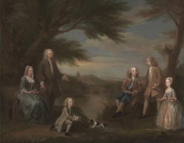 John and Elizabeth Jeffreys and Their Children Artwork by William Hogarth